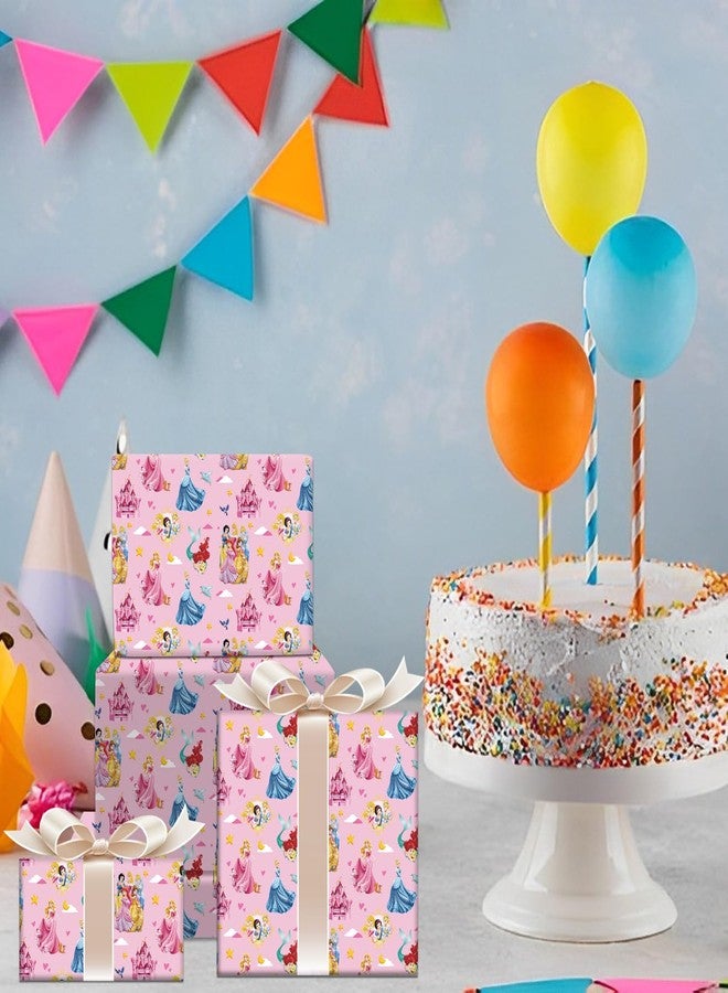 Omto 4 Pcs Wrapping Paper for Baby Shower Kids Birthday princess Party Decorations Wedding DIY Crafts Gift Packing, 20 x 30 Inch (princess) - Image 4
